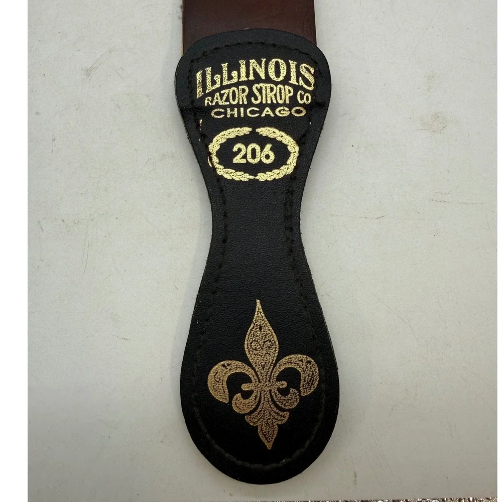 Illinois Razor Strop Co Chicago 206 Vintage Leather Canvas Straight Razor Strop